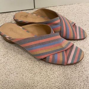 Madewell The Ruthie Crisscross Mule in Rainbow Stripe Women’s size 9